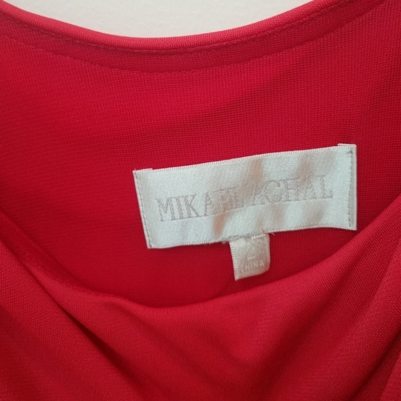 Mikael Aghal Beaded Draped Gown - Orange Red - Picture 7 of 10